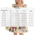thumbnail image 3 of NAISIBABY Girls Floral Dresses, Square Neck Party Birthday Ruffled Sleeve Kids Summer Smock Sundress Beige Size 10-12, 3 of 7