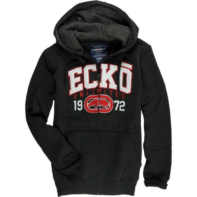 Ecko Unltd. Sudadera con capucha y cremallera completa Arch de Big Brand para hombre, negro, mediano