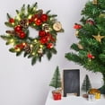 thumbnail image 4 of Corona navideña para puerta de entrada, camión rojo, guirnalda navideña, corona de otoño para interior y exterior, puerta de casa, árbol de Navidad con luces, decoraciones navideñas., 4 of 6