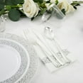 thumbnail image 4 of 350pcs Silver Party Dinnerware Set for 50 Guests, Silver Wedding Plates Disposable Heavy Duty, Including :50 Dinner Plates, 50 Dessert Plates, 50 Cups, 50 Napkins, 50 Sliver Silverware Set, 4 of 16