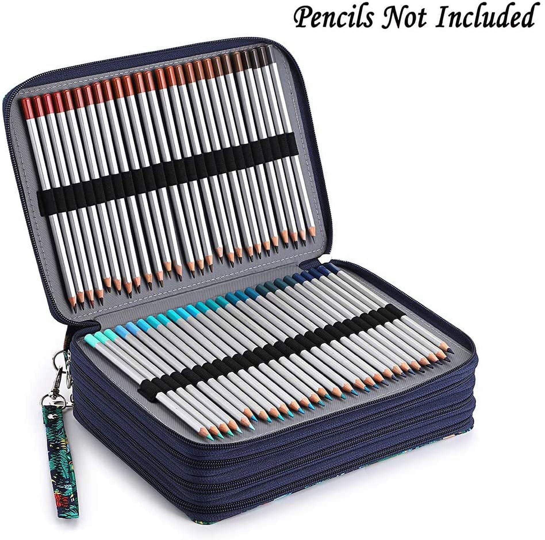 Colored Pencil Case-200-slot Pen Holder Pencil Case Large Capacity Pencil Storage Box with Handle with Convenient Colored Pencil Case