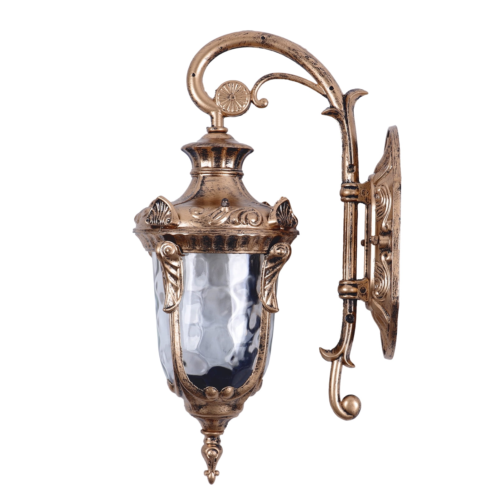 Outdoor Exterior Wall Lamp Glass Lantern Waterproof Sconce Porch Light Fixtures 110-220V 60W IP23 23*16*43cm for Living Rooms, Kitchens, Bedrooms