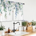 thumbnail image 3 of Eucalyptus Leaves Kitchen Curtains Rustic Green Blue Floral Flower Farmhouse Watercolor Botanical Plant Spring Rod Pocket Nature Bedroom Living Room Treatment Fabric 2 Panels 26Wx24H Inch, 3 of 5