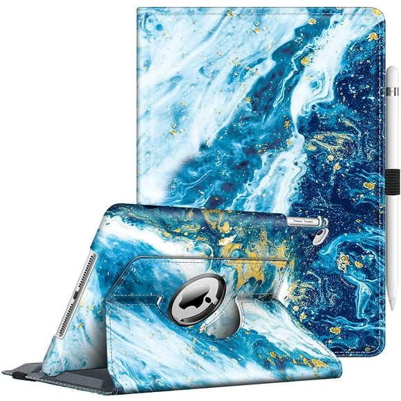 AmPm Case for iPad 9.7 2018 2017 / iPad Air 2 / iPad Air - 360 Degree Rotating Stand Protective Cover with Auto Sleep Wake for iPad 9.7 inch (6th Gen, 5th Gen) / iPad Air 2 / iPad Air (Black)