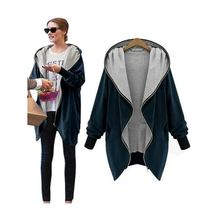 Hooded Plus Size Coat - Womens Hoodie Sweatshirt Jacket Coat Hooded Cardigan Top Parka Outwear Plus Size