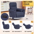 thumbnail image 4 of Furmax 360° Swivel Recliner Power Massage Rocker Chair Adult Glider Rocker with 2 Comfy Pillows for Nursery,Loop Yarn Blue, 4 of 7