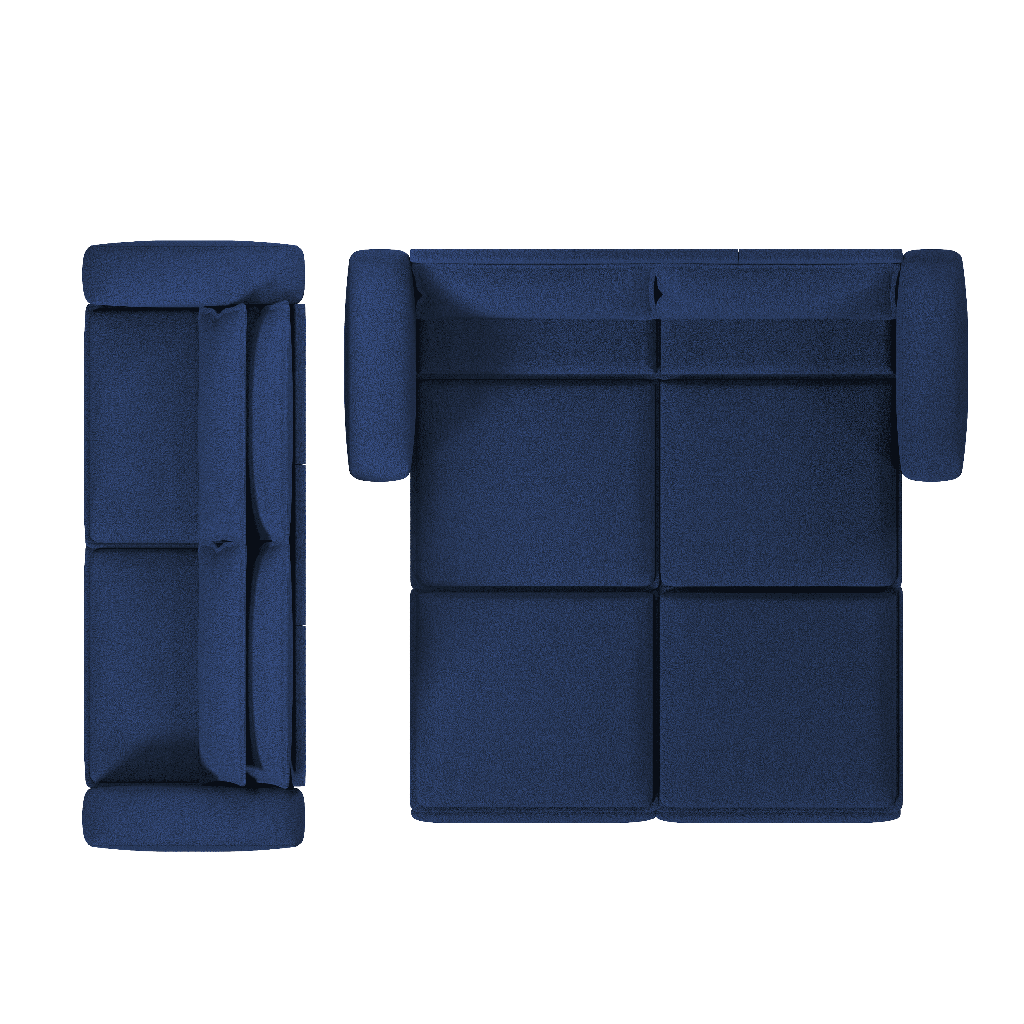 3-in-1 King Size Sleeper Sofa Bed, 93" Sherpa Fleece Pull Out Couch with Wide Armrests & Deep Seat, Modern Convertible Futon Lounge Sofa with 2 Pillows, Blue