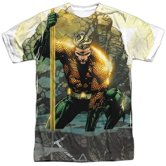 Aquaman Good Vs Evil Men's Sublimated T-Shirt Front Print Only-XLarge