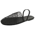 thumbnail image 1 of Fishnet Mules Shoes Sandalias Planas Malla para Mujer Punta Redonda Con Correa El Verano, 1 of 9