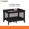 thumbnail image 2 of Babideal Portable Baby Play Yard with Mesh Sides and Padded Mat, Licorice Root Black, 2 of 11