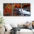 thumbnail image 3 of IDEA4WALL 3 Piece Framed Canvas Wall Art for Living Room, Bedroom Waterfall in Deep Forest of Croatia Canvas Prints for Modern Home Decoration Ready to Hang, 3 of 4