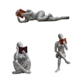 thumbnail image 3 of Mini escultura de pensador, figuras coleccionables, adornos artesanales, escultura decorativa para decoración de regalo de entrada, 3 uds., 3 of 9