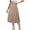 Khaki, variant on Riforla Women's Skirts Button Skirt Spring Summer Style Korean Japanese Elastic Waist Mid Length Casual A-Line Midi Skirts for Women Yellow One Size