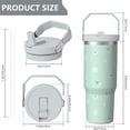 thumbnail image 5 of 1pc Daisy 30oz Tumbler with Straw & Handle - Insulated Stainless Steel Cup | Holiday Gift for Man Women (Christmas, Valentine's, Birthday), 5 of 7
