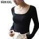 thumbnail image 2 of Camiseta básica de manga larga con cuello redondo y corte entallado para mujer, 2 of 6
