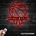 thumbnail image 2 of Craftnamesign Custom Basketball Metal Wall Art LED Light, Personalized Sport Player Name Sign, 2 of 5