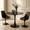 Black-31.5IN, variant on BINBANK Round Dining Table, 24 Inch, White, Pedestal Base Tulip Design, Compact Space Saving, Suitable for 2-4 People, Kitchen Living Room Cafe