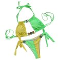 thumbnail image 1 of FhsagQ Women's Swimsuit Sets Panties Women's Bikini Patchwork Strap Two Piece Swimsuit Women's Swimsuit Sets Womens Swimsuit Sets Plus Size Robe Green S, 1 of 5