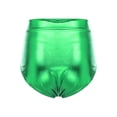 thumbnail image 2 of Kaerm Women's Metallic Dance Festival Rave Bottoms Metallic High Waisted Booty Shorts Green M, 2 of 7