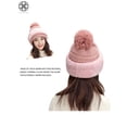 thumbnail image 5 of Luxtrada Womens Knit Scarf Hat Set Winter Warm Solid Pom Soft Venonat Beanie Caps Scarves (Beige), 5 of 7