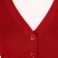 thumbnail image 4 of Urban CoCo Women's 3/4 Sleeve V-Neck Cropped Cardigan (Red, L), 4 of 6