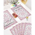 thumbnail image 5 of Easter Placemats Set of 4, Bunny Footprints Placemat for Dining Table Decorations, Pink Plaid Spring Flowers Place Mats, Spring Table Mats for Kitchen Dinner Seasonal Holiday Party Decor, 5 of 6