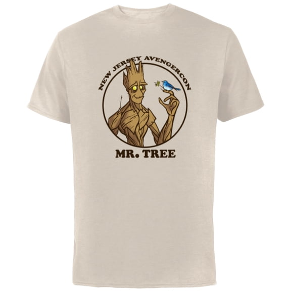 Marvel Ms. Marvel New Jersey Avengercon Groot Mr. Tree - Short Sleeve Cotton T-Shirt for Adults - Customized-Natural