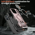 thumbnail image 3 of For iPhone 17 Pro Max Phone Case,With Contractile Lens Cover Kickstand,Compatible with Mag-safe,Heavy Duty Shockproof Anti-fall Anti-Scratch Drop Protection Durable Phone Case,Rosegold, 3 of 6