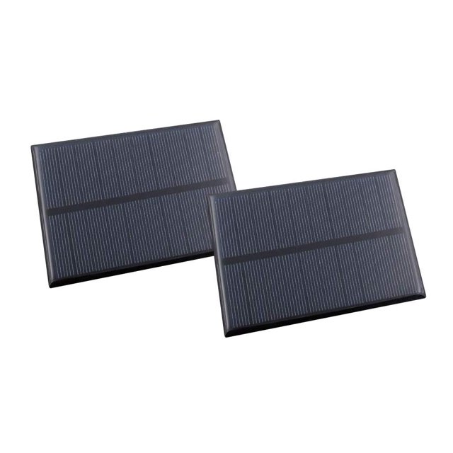 Treedix 2pcs 5V 250mA Polysilicon Solar Panel Glue Solar Cell Battery Charger DIY Solar Product Mini Small Solar Panel Module Kit Polycrystalline Silicon Encapsulated in Waterproof Resin (250mA)