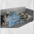 thumbnail image 6 of Driftwood Soft Flannel Fleece Throw Blanket, Seascape Theme Branches on the Sandy Beach of Cuba and the Sky Image, Cozy Plush for Indoor and Outdoor Use, 60" x 80", Turquoise Sky Blue, by Ambesonne, 6 of 6