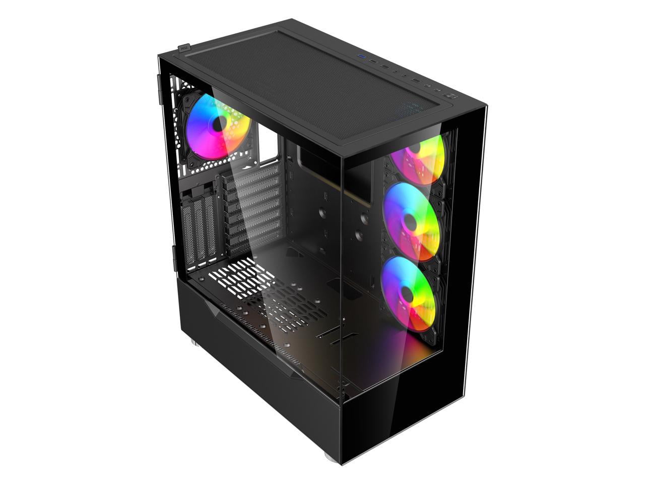 DIYPC Gaming Computer Case ARGB-Q18-BK Black USB3.0 ATX Mid DIYPC Gaming Computer Case ARGB-Q18-BK Black USB3.0 ATX Mid