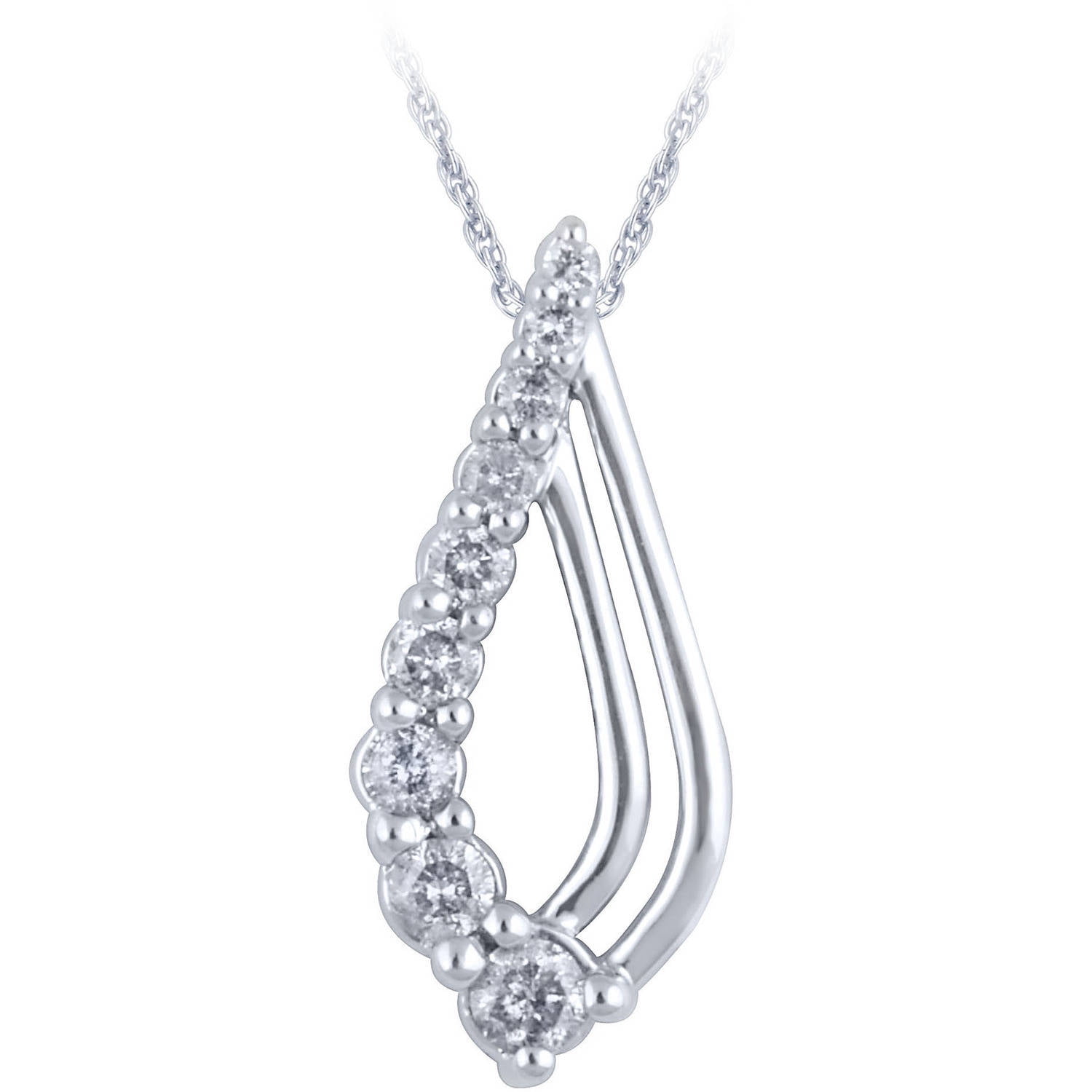 sterling silver journey diamond necklace