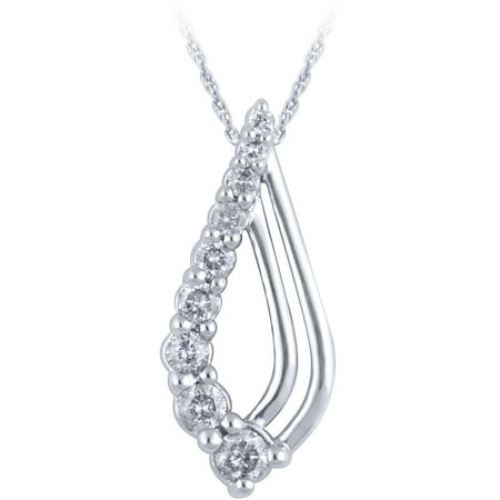 1/5 Carat T.W. Diamond Sterling Silver Journey Pendant, 18 Chain