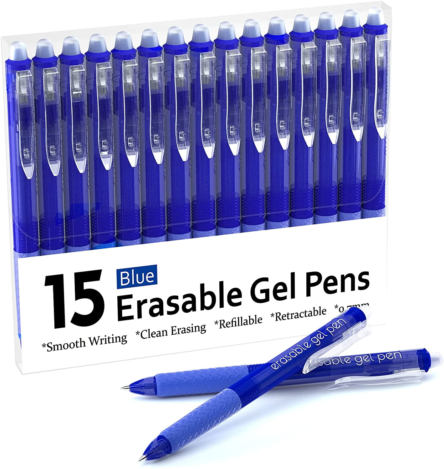 Erasable Gel Pens, Lineon 15 Pack Blue Retractable Erasable Pens