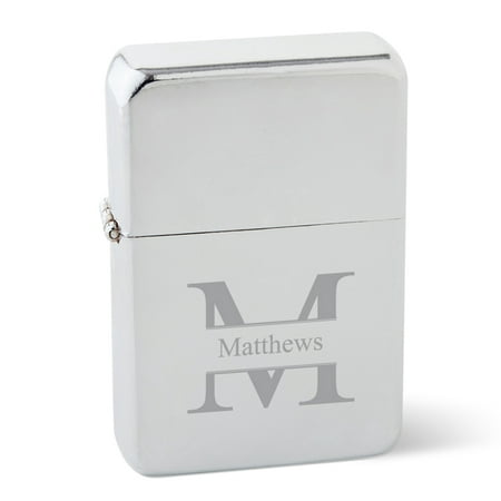 Personalized Polished Chrome Stainless Steel Oil Lighter - Monogrammed