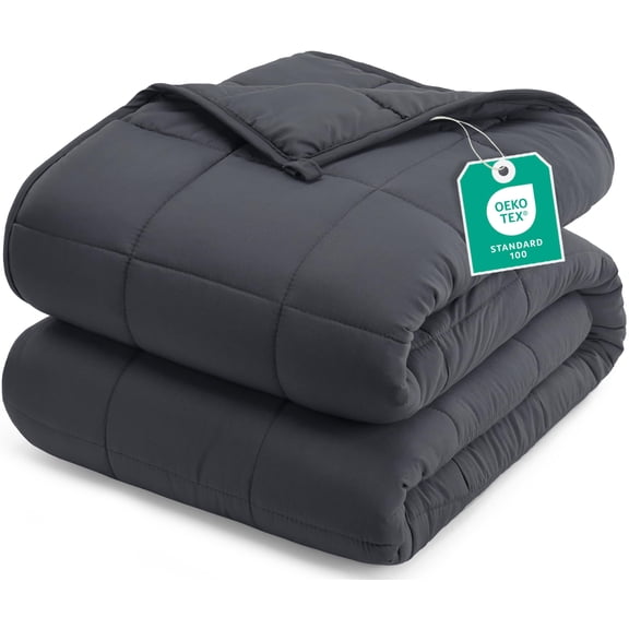 Utopia Bedding Weighted Blanket for Adults Throw 48x60 Inch, 9 lbs Grey Heavy Breathable Blanket for All Season, Filled with Glass Beads, Machine Washable