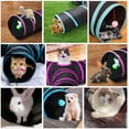 thumbnail image 5 of Túnel para gatos con juguetes - Túnel de juegos para animales pequeños - Plegable - Azul y blanco ER, 5 of 5