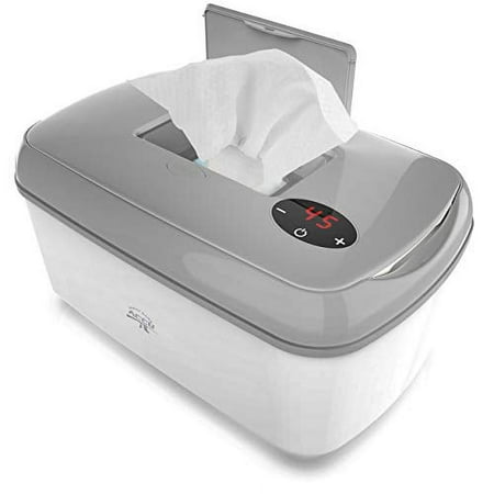 Wipe Warmer Baby Wet Wipes Dispenser : High Capacity LED Display Silent Heating - Wipes Diaper Warmer with Adapter for Baby Infant