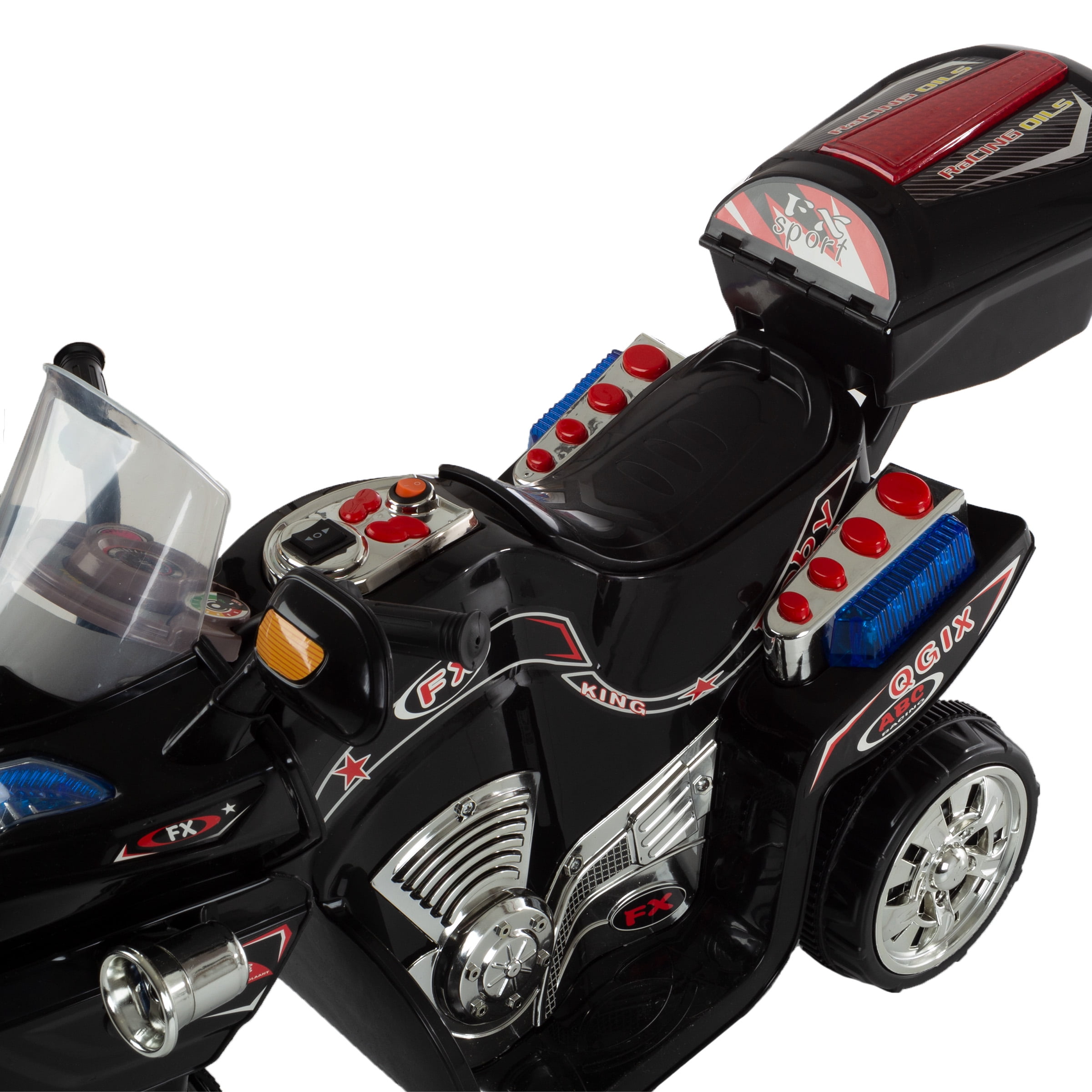 Ride on Toy, 3 Wheel Motorcycle Trike for Kids by Hey! Play! ? Battery Powered Ride on Toys for Boys and Girls, 2 - 5 Year Old - Black FX