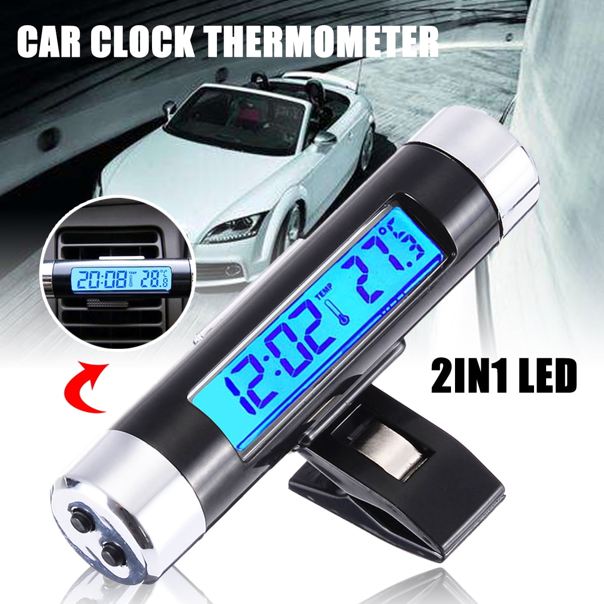 Car Vehicle Air Vent Clipon Multifunctional Digital Led Backlight