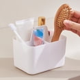 thumbnail image 5 of JWZZYD Multiuse Caddy Organizer with Handle, Portable Divided Plastic Tote Bin, Stationary Pen Marker Crayons Supplies Storage - Bathroom, Classroom, Office, Desk Holder(White), 5 of 6