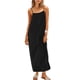 thumbnail image 2 of Vestido largo ReachMe de lino para verano con tirantes finos, negro, 2 of 4
