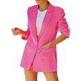 thumbnail image 1 of Women Casual Shacket Lapel Blazer Jacket Work Open Front Blazer Jacket Solid Color Business Suit with Pockets, 1 of 7