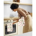 thumbnail image 6 of Flour Sack Kitchen Towels - Set of 2 Spring Dish Towels with Hanging Loop 18x26 Inch Absorbent Reusable Cotton Cloths for Cleaning Cute Design Home Decorative Housewarming, Color Strawberry, 6 of 6