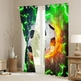 thumbnail image 3 of Soccer Curtains, Football Blackout Curtains Room Decor, Green Gradient Hexagon Curtains & Drapes Soccer Gifts For Teen, Geometric Honeycomb Window Treatments 42"Wx90"L 2 Panels, 3 of 5