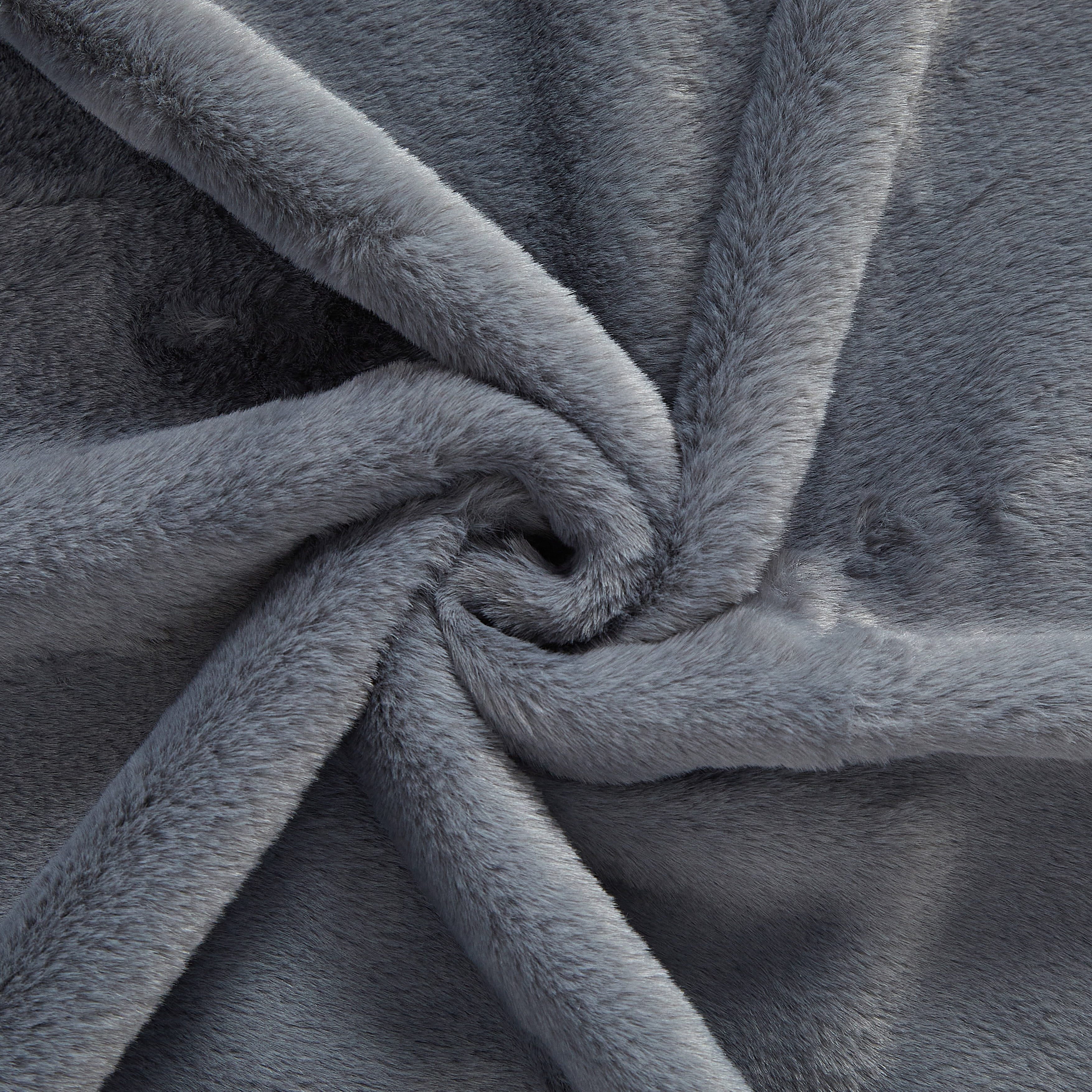 Cozy Haven Luxury Reversible Faux Fur Bed Blanket, Grey, Queen, 90 x 92 in