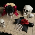 AQJW Halloween Hair Pin Skeleton Hand Frame Artificial Rose Flower Bow
