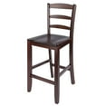 thumbnail image 4 of FurniFact 2-Pc 24" Ladder Back Counter Stools, Antique Walnut, 4 of 8