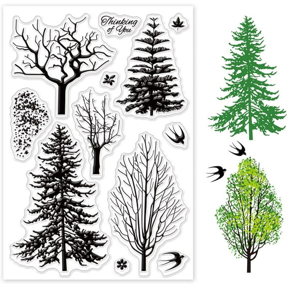 Christmas Trees Silicone Clear Stamp Layering Trees Transparent Silicone Stamp Forest Stamp