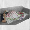 thumbnail image 6 of Saying Soft Flannel Fleece Blanket, Family Where Life Begins and Love Never Ends Lettering in Watercolor Floral Wreath, Cozy Plush for Indoor and Outdoor Use, 60" x 80", Multicolor, by Ambesonne, 6 of 6